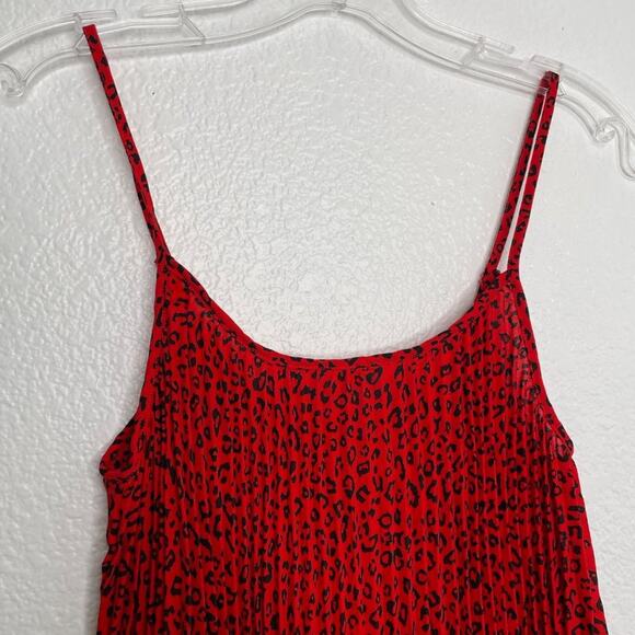 H&M Womens Size 0 Red Animal Print Sleeveless Scoop Neckline Camisole - Picture 9 of 16